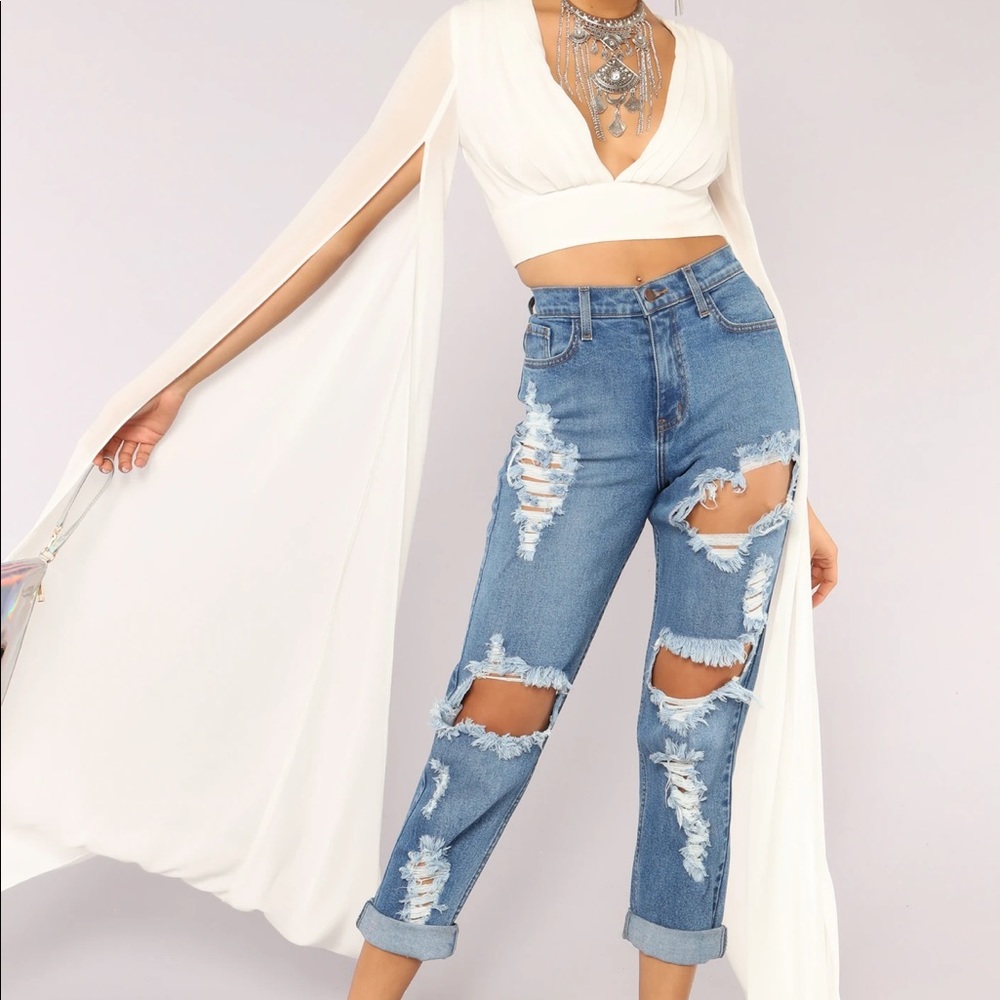 Sleeves For Days Top - Off White - Fashion Nova